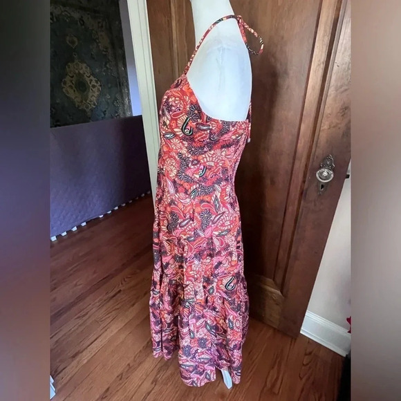 House of Harlow 1960 Revolve Paisley Cotton Halter Maxi Dress Women Size M - Picture 5 of 13